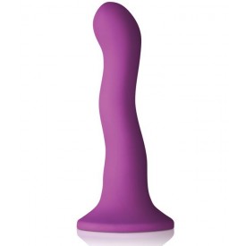 Фиолетовый изогнутый фаллоимитатор Colours Wave 6" Dildo - 19 см.
