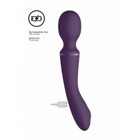 Фиолетовый вибромассажер Enora - 22 см.